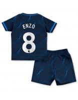 Chelsea Enzo Fernandez #8 Venkovní dres pro děti 2023-24 Krátký Rukáv (+ trenýrky)
